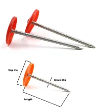 Ring Shank 2000-Conde 1-1/4 pulgadas de tapa de plástico electro galvanizado